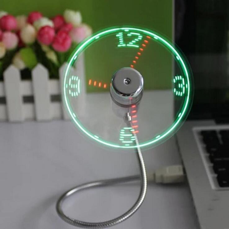 Flexible LED USB Clock Fan Watch