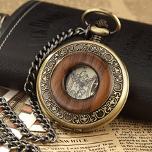 Load image into Gallery viewer, Solid Wood Mechanical Pocket Watch