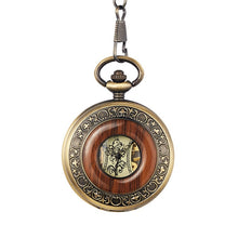 Load image into Gallery viewer, Solid Wood Mechanical Pocket Watch