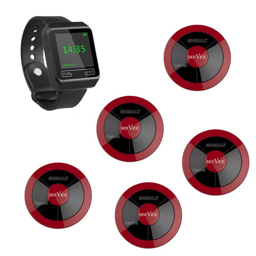 Serving System 5 Multi-Key Pagers Plus 1 Wrist Watch
